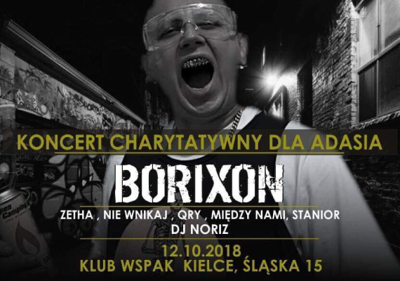 W piątek 12.10.2018 odbył się I Charytatywny Koncert Hip-Hopowy dla Adama zoorganizowany przez jego znajomych!