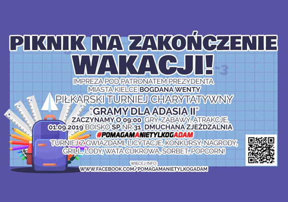 01.09.2019 organizujemy piknik rodziny z okazji końca wakacji!
